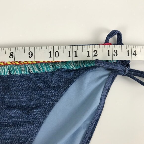 Aqua Blue Braid & Fringe Bikini Bottom Size Medium NWOT - Picture 7 of 8